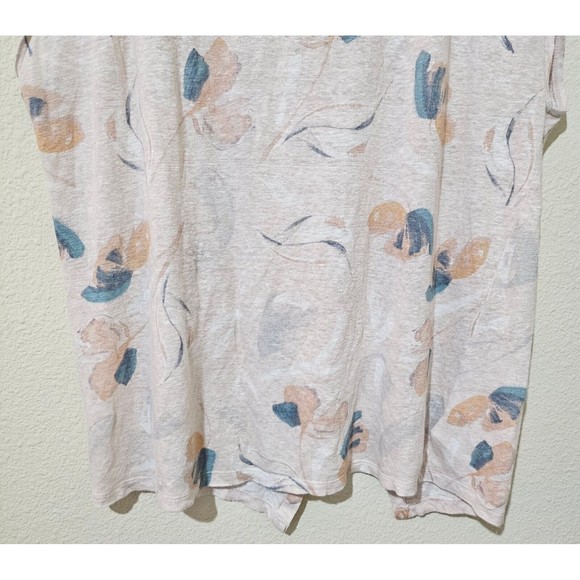 Rachel Zoe Floral Linen Top Womens Size XL Dolman Button Back Multicolor - Picture 7 of 7